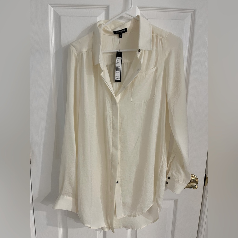 Cream colored Kenneth Cole button up blouse